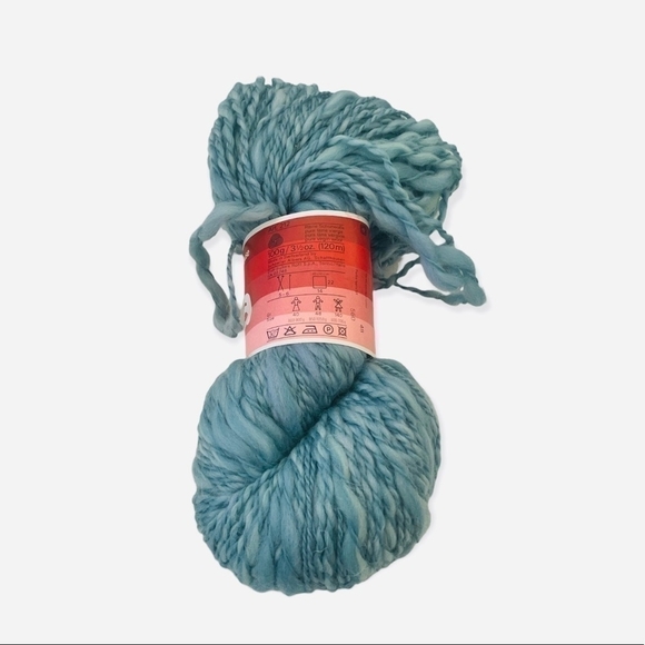 Vintage FLAMINIA Schaffhauser Blue Pure Virgin Wool Bulky Texture Yarn Knitting - Picture 4 of 5